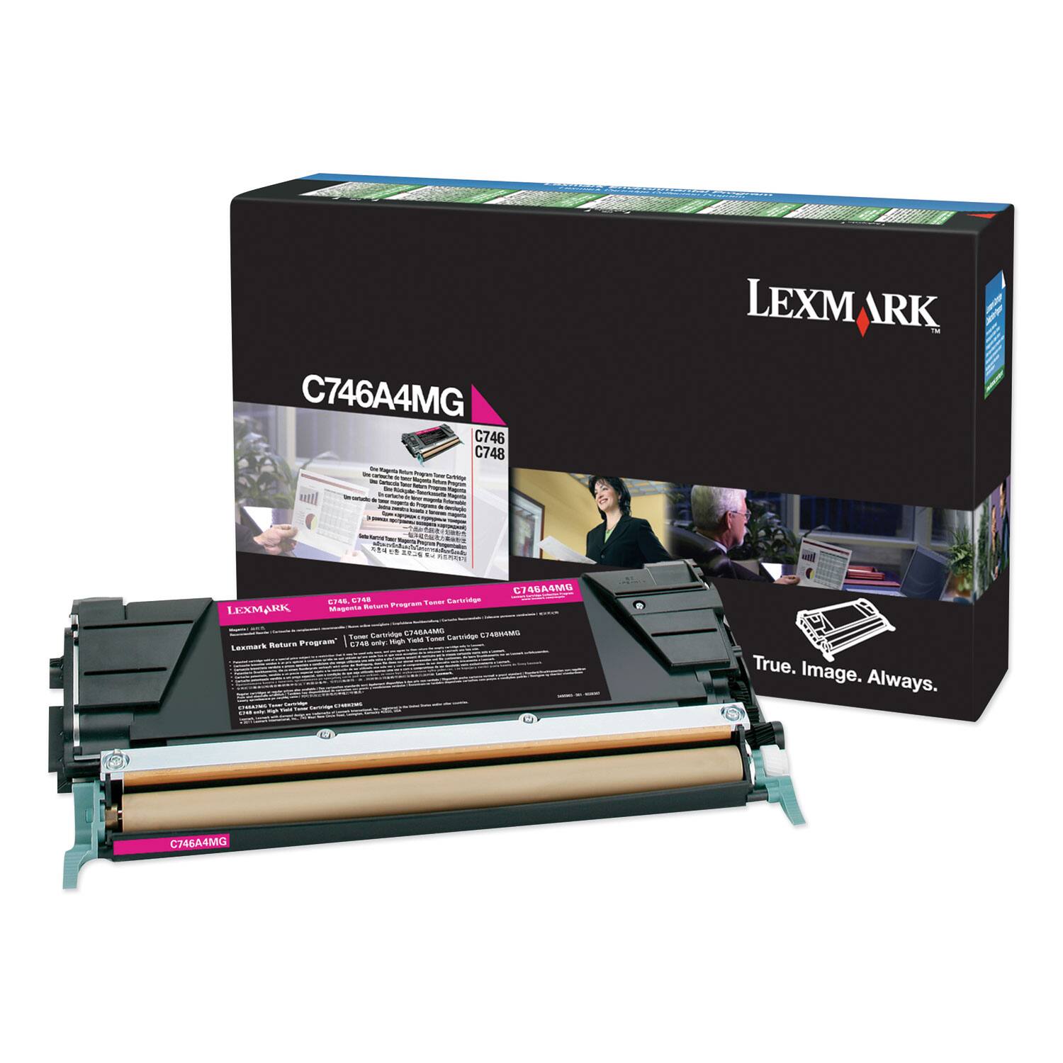 C746A4MG  
C746  
C748  

LEXMARK  

C746A4MG  
C746  
C748  

LEXMARK Return Program  
Toner Cartridge C746A4MG  
Toner Cartridge C748A4MG  

True. Image. Always.  

CN46MMG