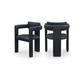 Meridian Furniture - Brenda Vegan Leather Dining Chair, Set of 2 - Black