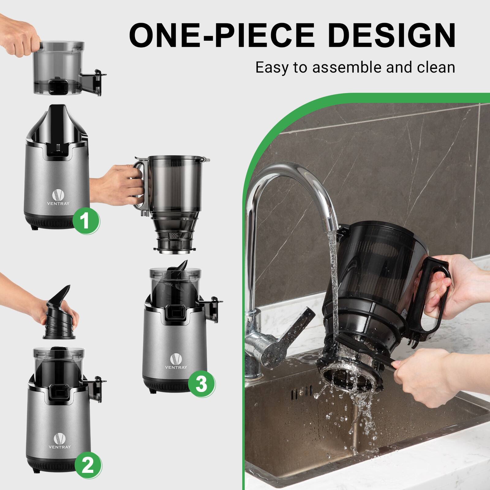 ONE-PIECE DESIGN  
Easy to assemble and clean  
VENTRAY 1  
VENTRAY 2  
VENTRAY 3