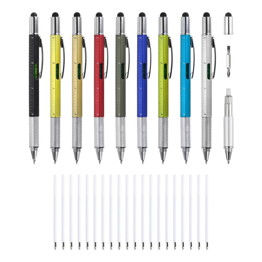 Tech Pen Length Unique Bargains 9pcs 6 in 1 Multitool Tech Pen with Ballpoint, Ruler ...