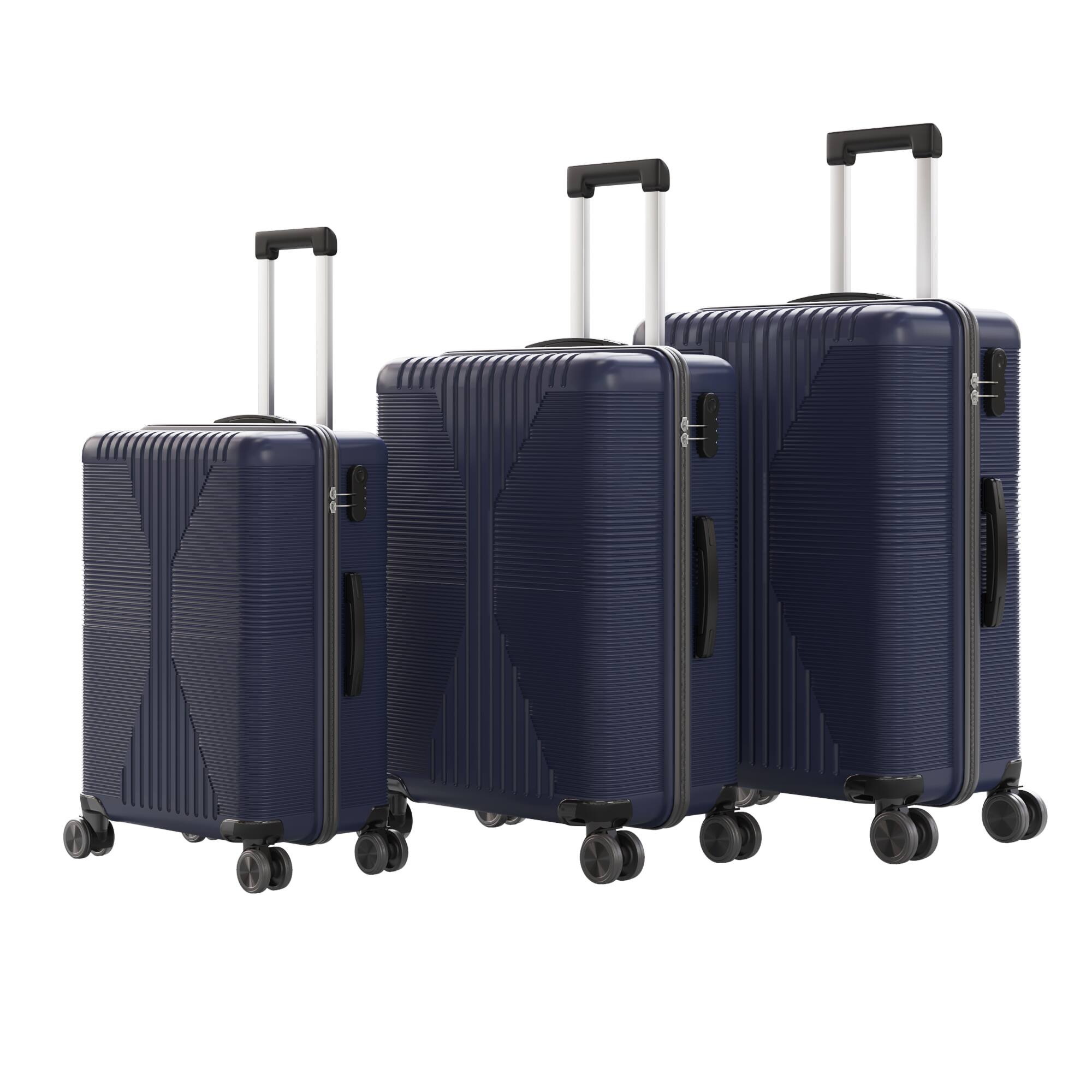 "Winado - 3-in-1 20"" 24"" 28"" Luggage Set Spinner Wheels Trolley Hard Shell PP Suitcase Sets - Blue" price history on PriceWatchPro
