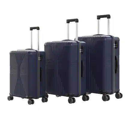 Front. Winado - 3-in-1 20" 24" 28" Trolley Carry On Luggage Set Spinner Wheels Lightweigh Hardside PP Suitcase Sets with Built-in Lock - Blue.