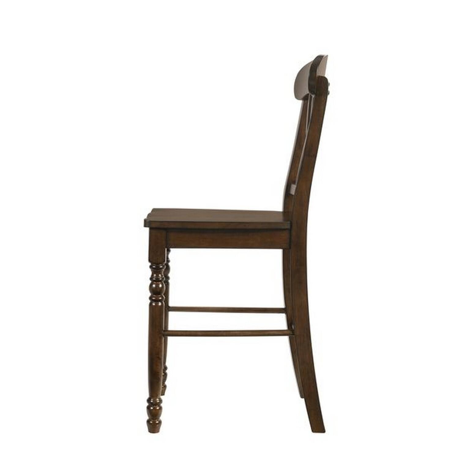 Alt View 2. Manhattan Lane - Counter Height Chair with Overlapping X Back, Set of 2 - Brown.