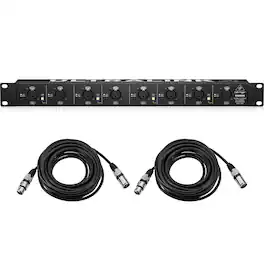 Behringer - MS8000 8-Ch Microphone Splitter with 2x 25' XLR M to XLR F Cable