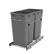 Front. Rev-A-Shelf - Rev-A-Shelf Double Pullout Trash Cans 27 qt. for Kitchen, Silver, RV-15KD-17C S - Metallic Silver.