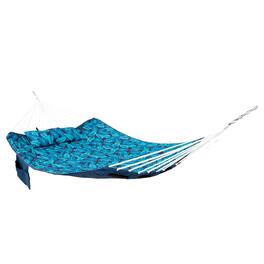 Sunnydaze - Metal Spreader Bar Hammock with Pillow - Tropical Palms