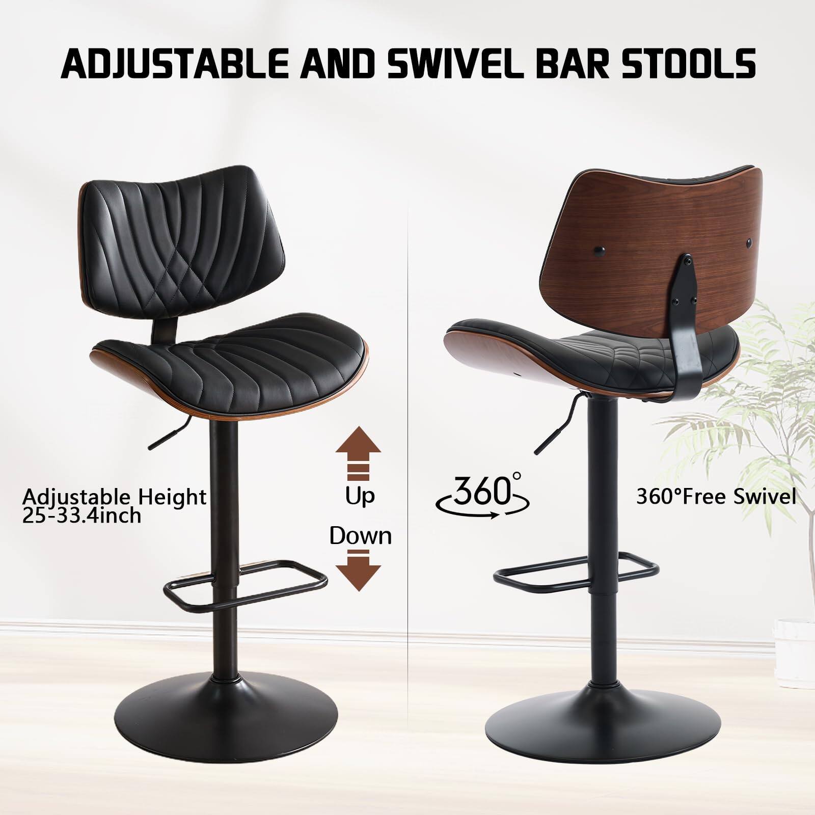 ADJUSTABLE AND SWIVEL BAR STOOLS

Adjustable Height 25-33.4inch

Up Down

360° Free Swivel