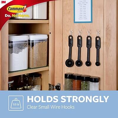 3M Command  
Do. No Harm.  

HOLDS STRONGLY  
0.5 lb  
Clear Small Wire Hooks