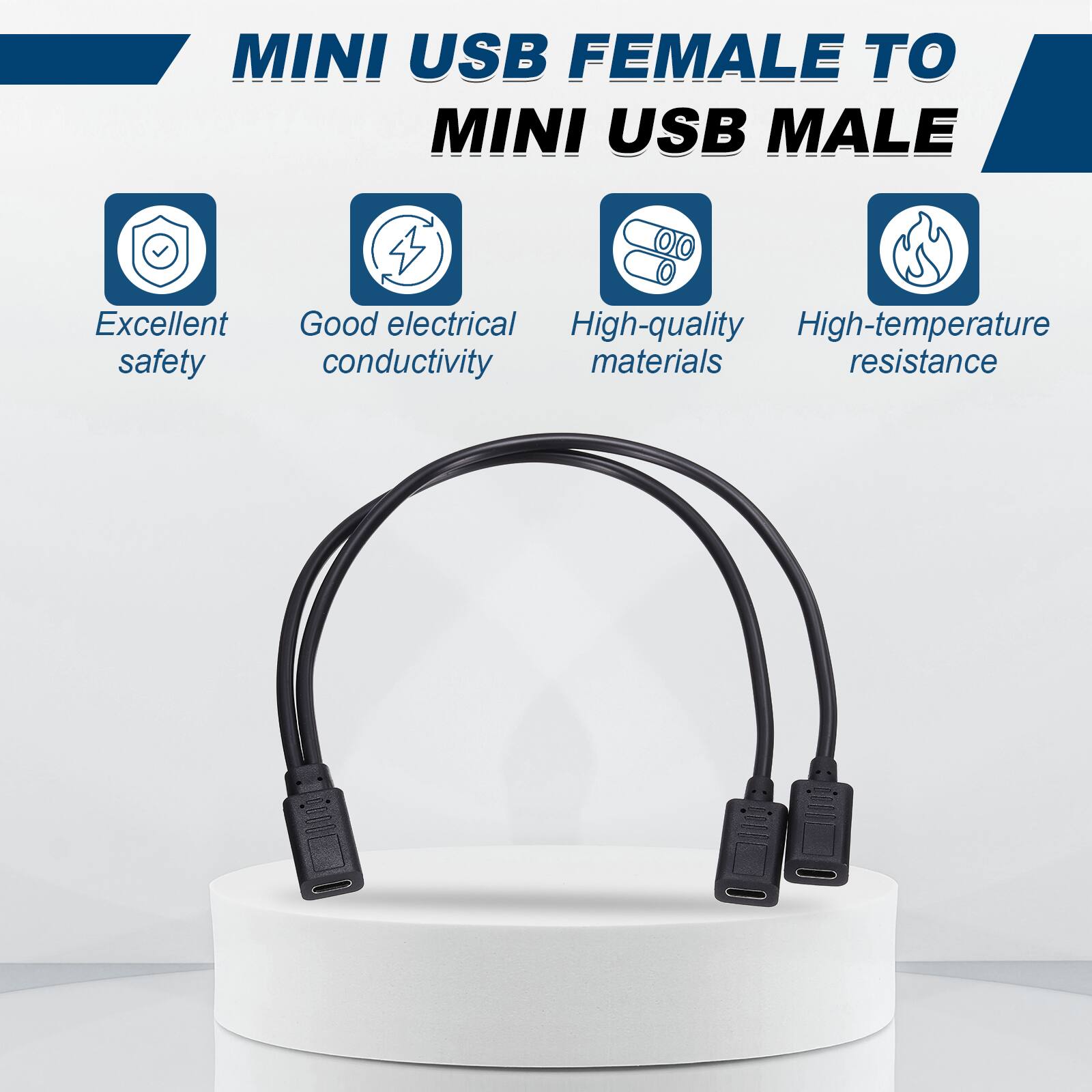 MINI USB FEMALE TO MINI USB MALE

Excellent safety
Good electrical conductivity
High-quality materials
High-temperature resistance