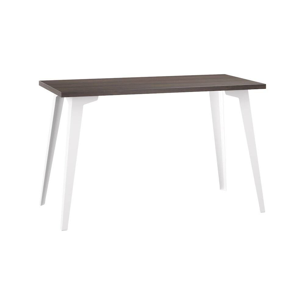 Front. Orison - Orison Office 24x48 Mid Century Modern Desk, Alpine White / Trail Walnut - White.