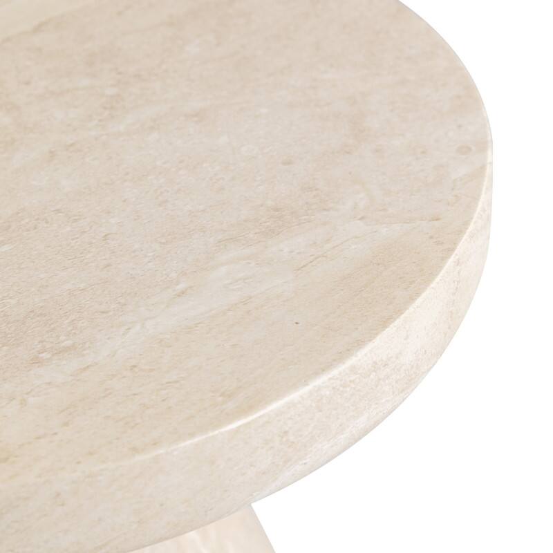 Alt View 4. LeisureMod - Dune 17" Round Fiberstone Side Table - Modern Indoor/Outdoor Weather Resistant Accent Table, No Assembly - Stone Marble.