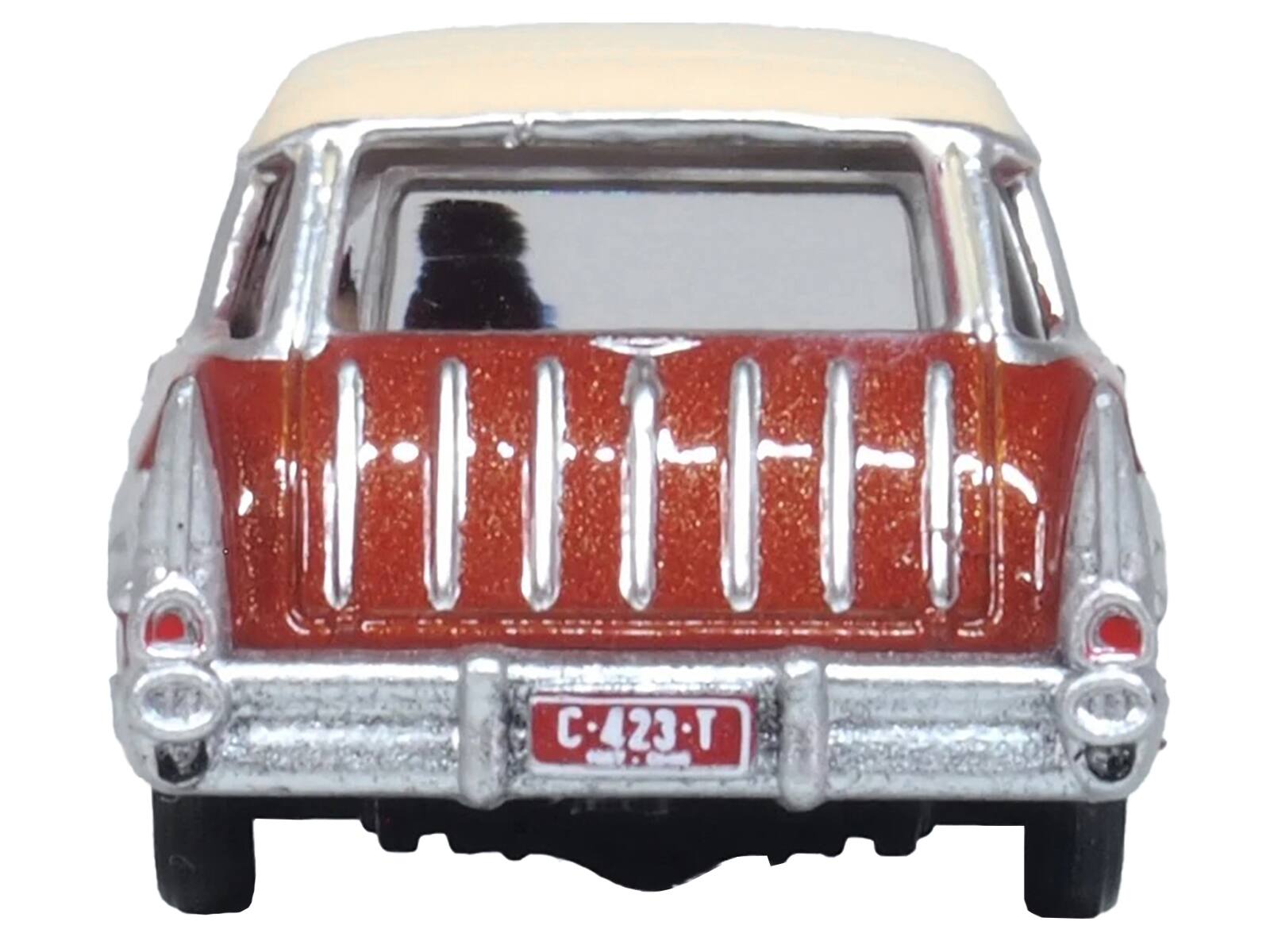 Back. Oxford Diecast - 1957 Chevrolet Nomad Adobe Beige with Sierra Gold Top 1/87 (HO) Scale Diecast Model Car by Oxford Diecast - Beige with Sierra Gold.