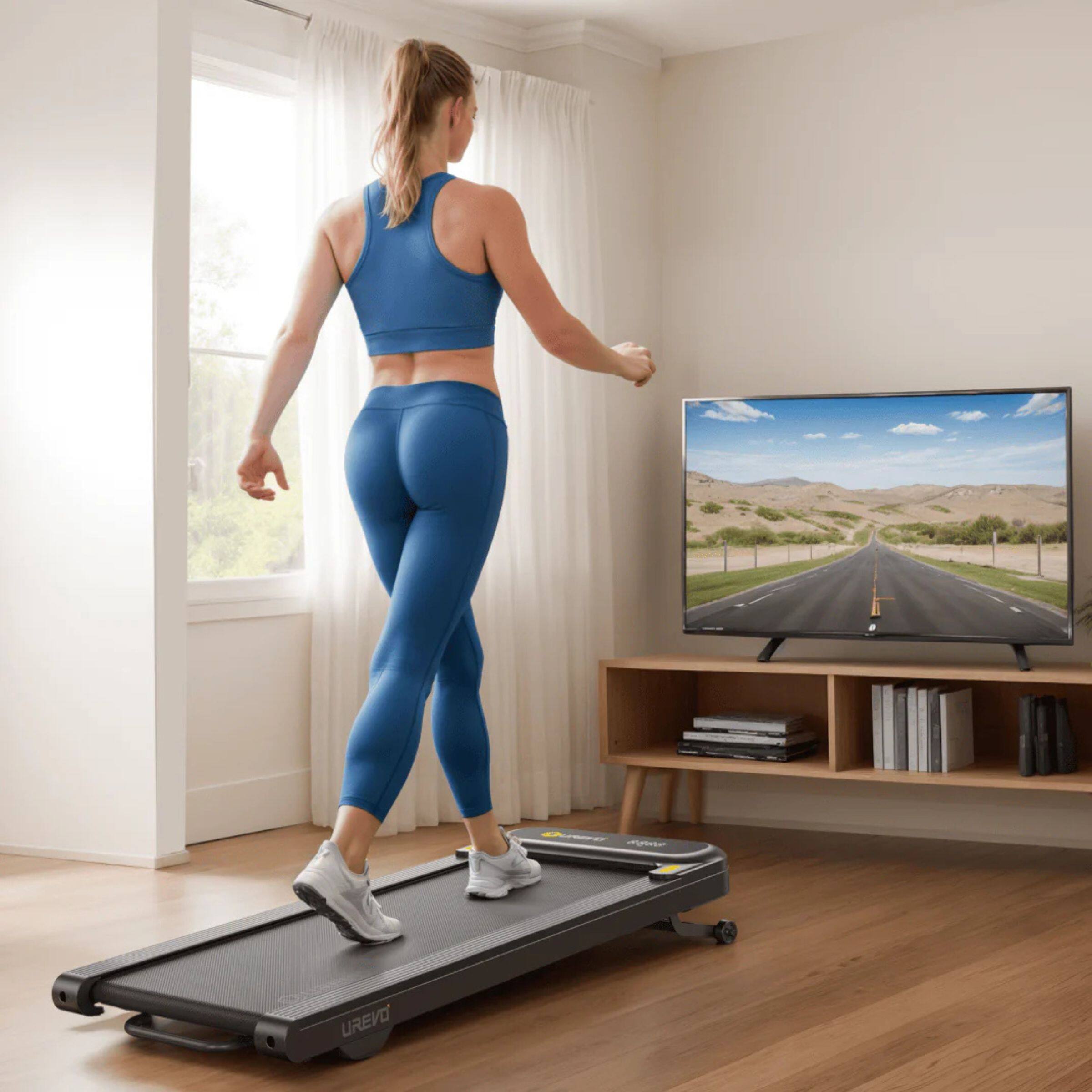 Alt View 7. Urevo - Urevo Spacewalk 3S Treadmill - Black.