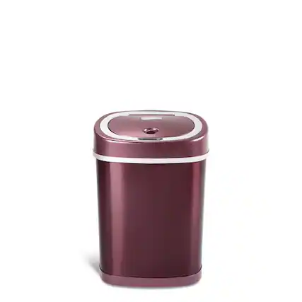 Front. Nine Stars - Oval Motion Sensor Trash Can 3.9 Gallon.