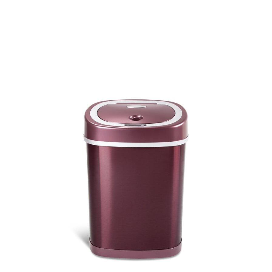 Front. Nine Stars - Oval Motion Sensor Trash Can 3.9 Gallon.