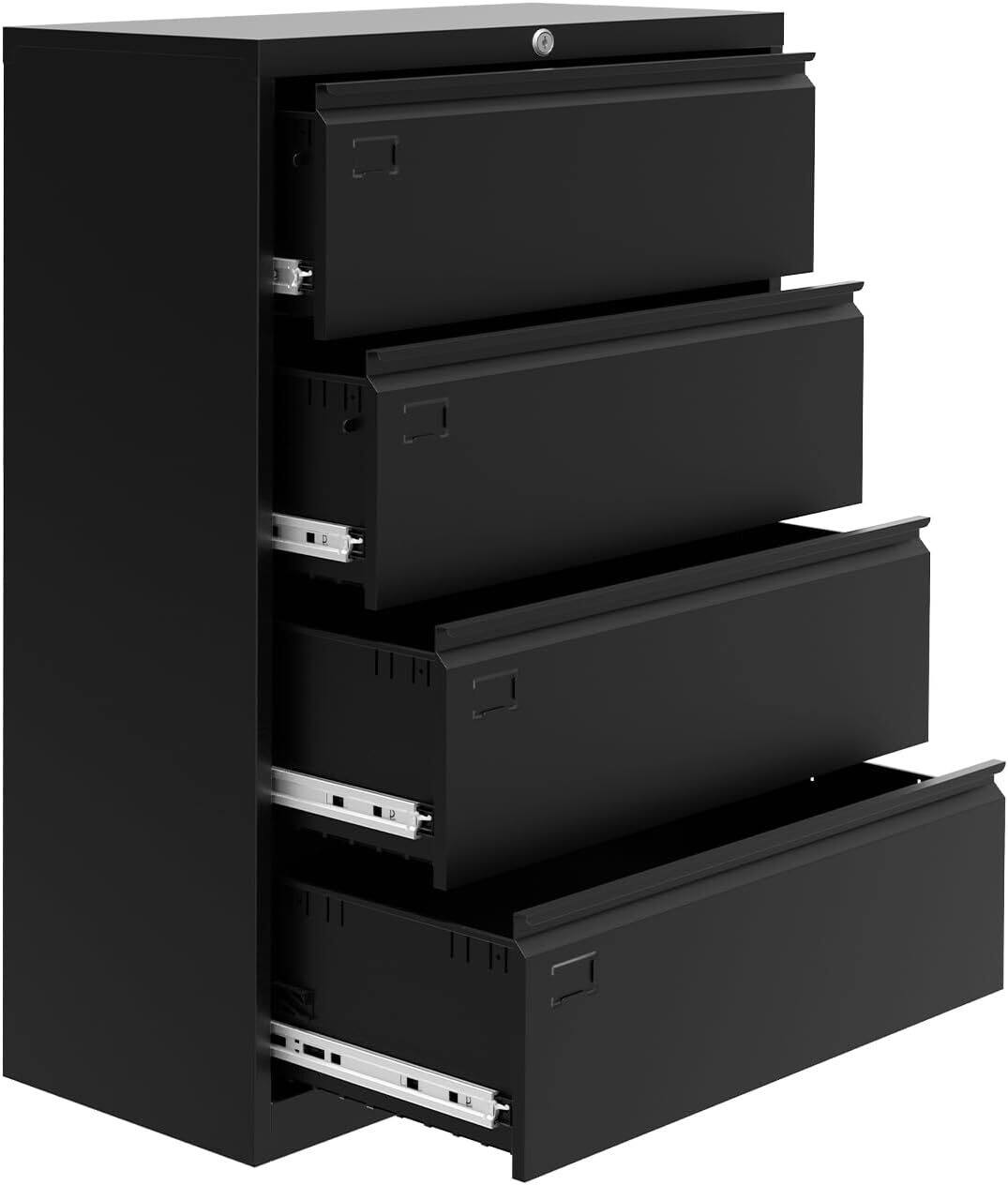 Front. Acekool - Lateral File Cabinet, with Lock & Keys, 4 Drawer.