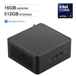 ASUS - Upgraded - NUC Mini Desktop (Ultra 7- 165H, 16GB, 512GB SSD, Intel Arc, Win 11 Pro ) - Black