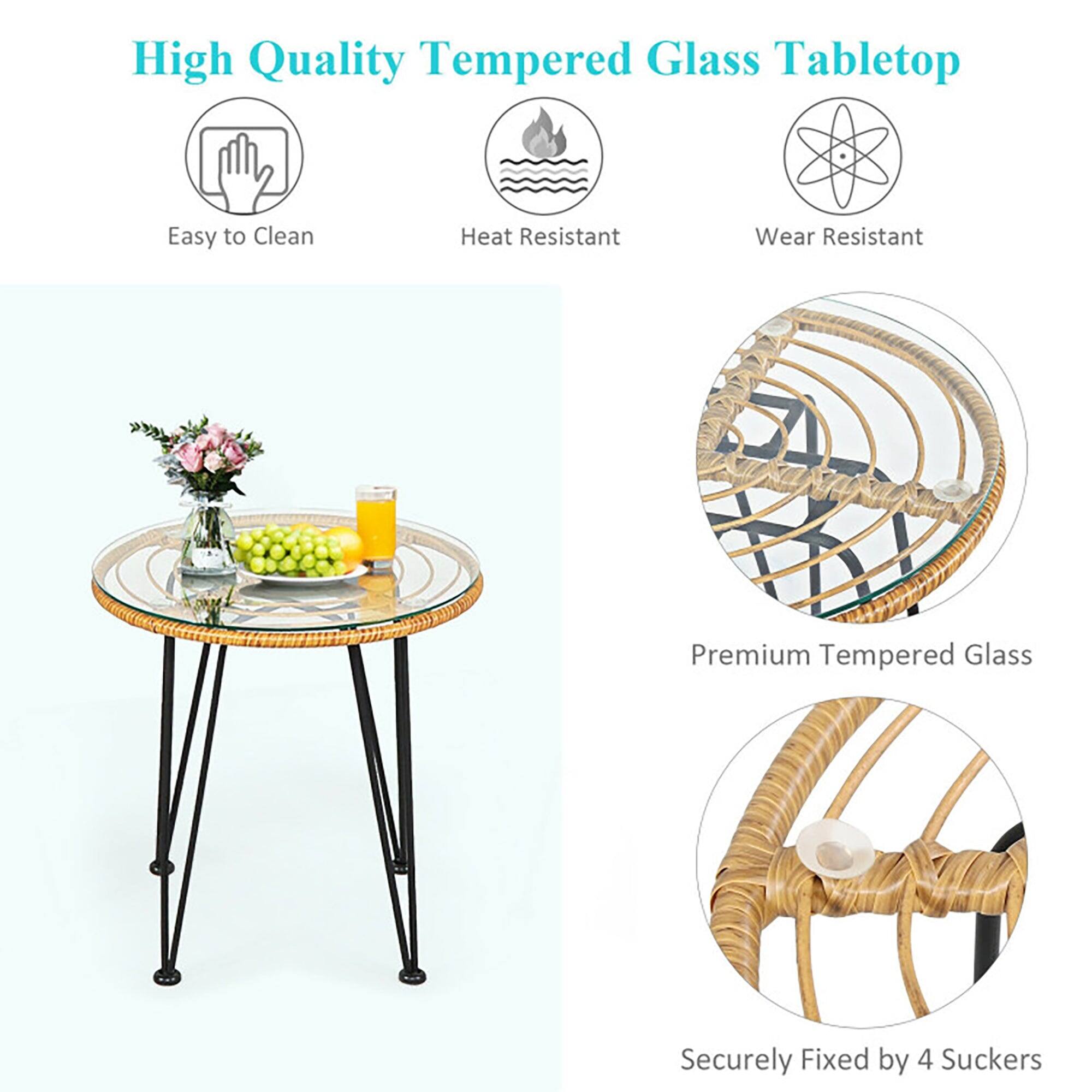 High Quality Tempered Glass Tabletop

- Easy to Clean
- Heat Resistant
- Wear Resistant

Premium Tempered Glass

Securely Fixed by 4 Suckers
