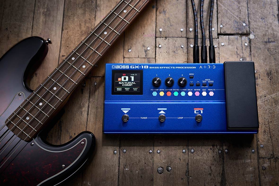 BOSS GX-1B BASS EFFECTS PROCESSOR

AIRD A I R D M130 O P 01 NATURAL COMP 1 2

a MENU WINITE EXIT ENTER -M -M NNEN GEVE OUTr Liris FX1 XI/COMP OD/DS AMPICAB FX2/E0 X/MOO DELAY REVERS EDIT PEDAL X 1 TUNER LOOP