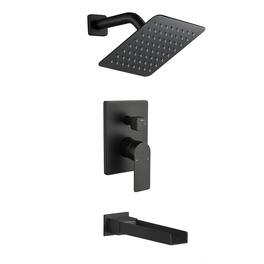 Boyel Living - Black Shower Set 8 Inch SUS304 Top Spray Waterfall Spout Dual Water Outlet - Matte Black