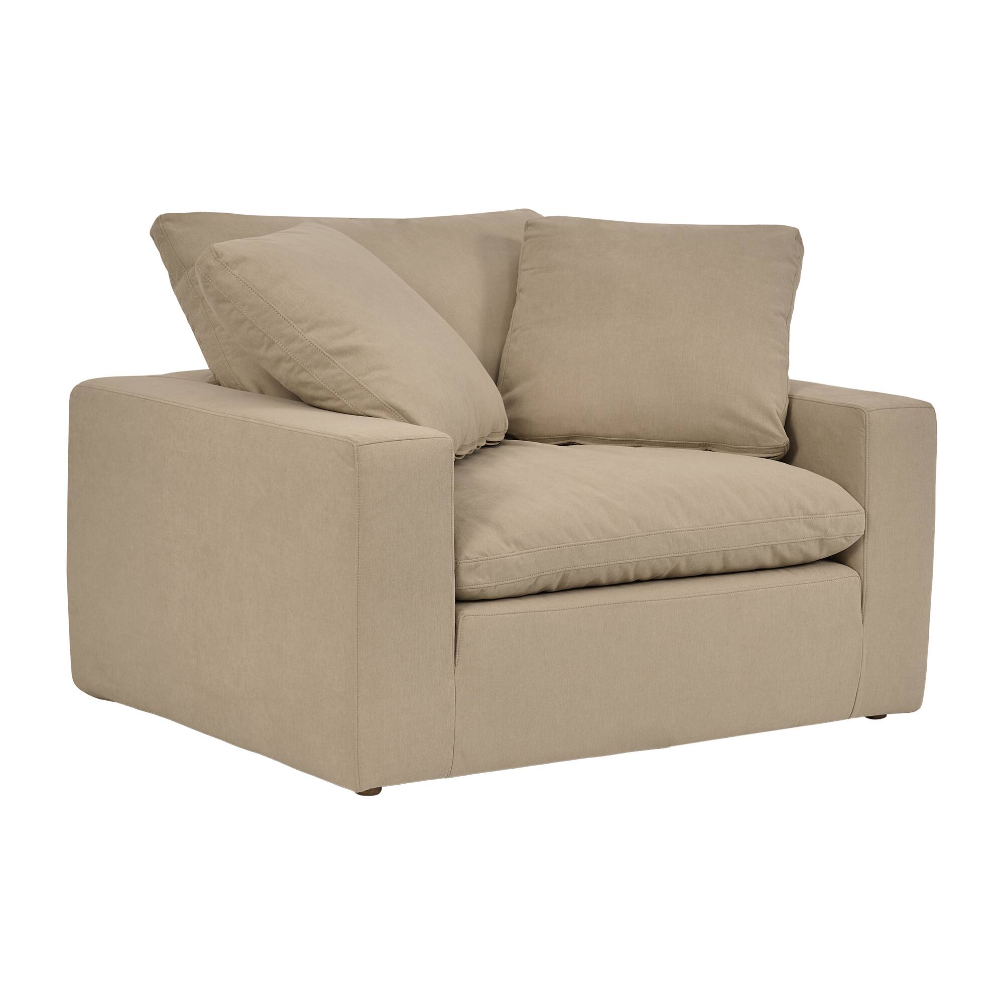Front. Armen Living - Liberty 51.5" Upholstered Chair and a Half in Sahara Brown - Sahara Brown.