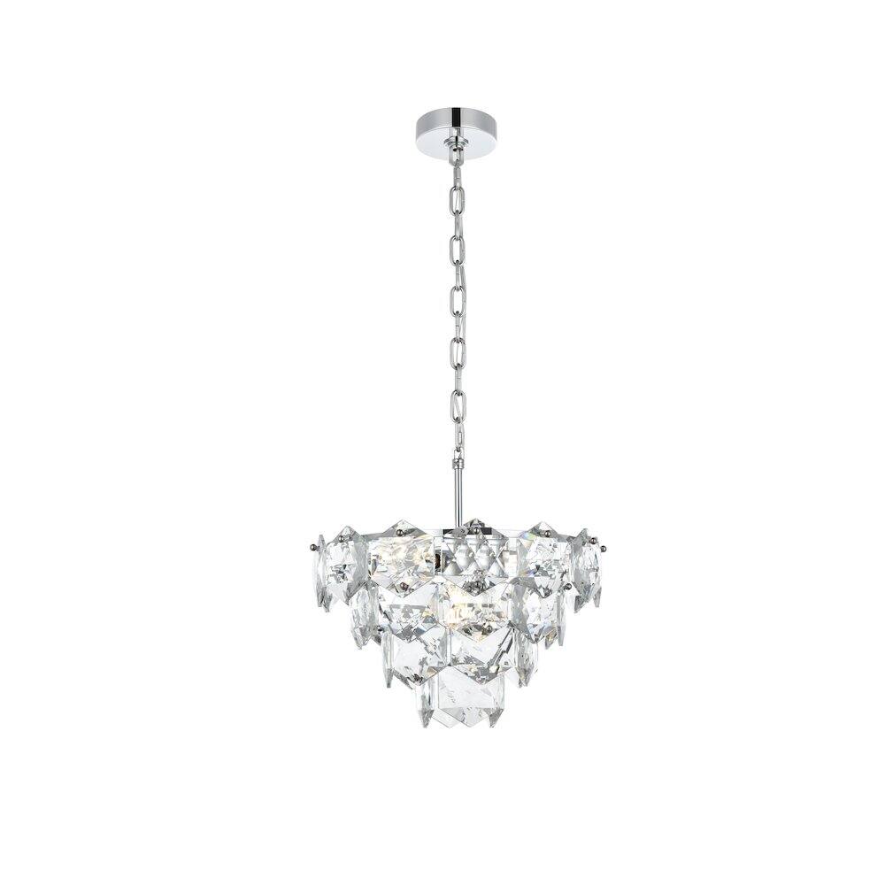 Back. Elegant Lighting - Adaline 16 Inch Chandelier In Chrome - Chrome And Clear.