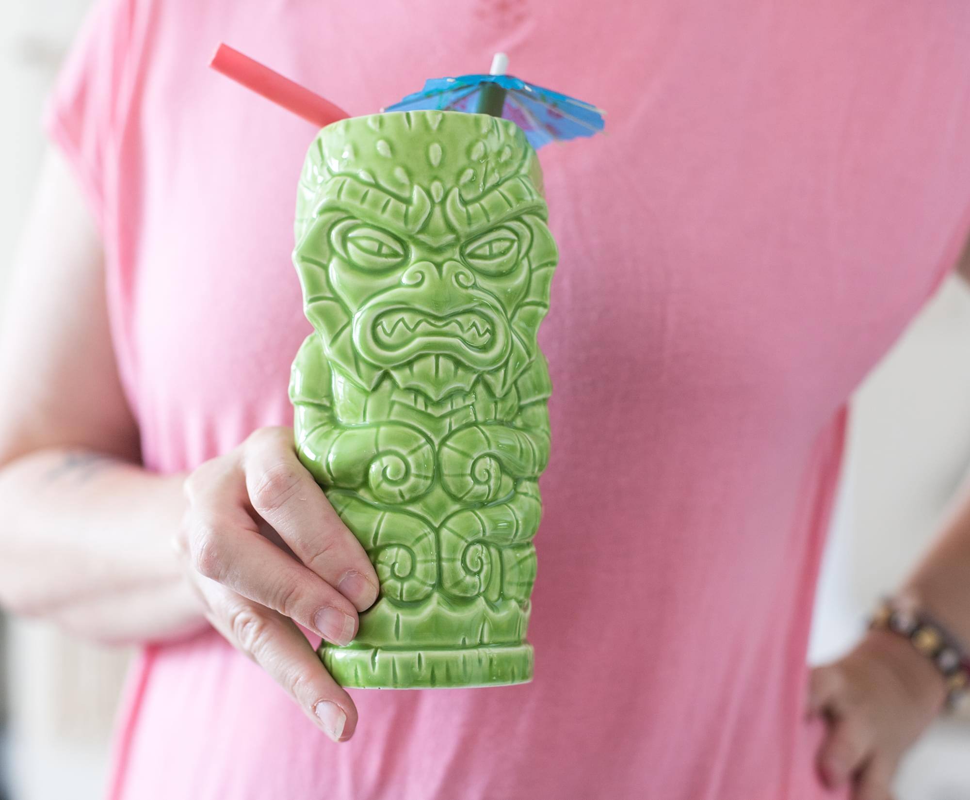 Alt View 4. ThinkGeek - Geeki Tikis Green Kraken Fantasy Mug | Ceramic Tiki Style Cup | Holds 17 Ounces - Green.