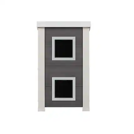 Front. New Age Pet - ECOFLEX Outdoor Cat Townhouse - Grey.