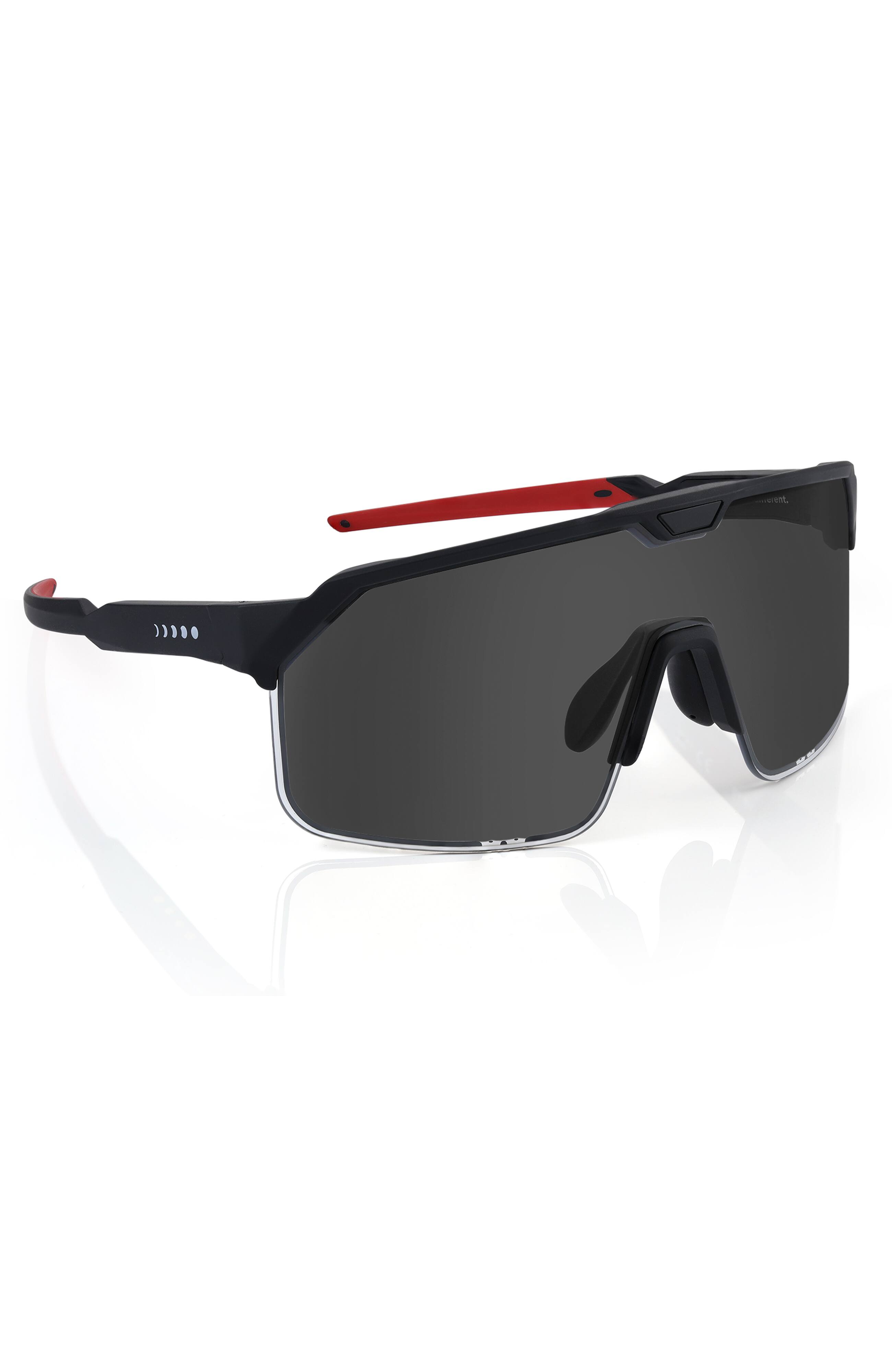 Left. Chamelo - Sport Shield Slider/Automatic HVL - Matte black frame | Fire lenses.