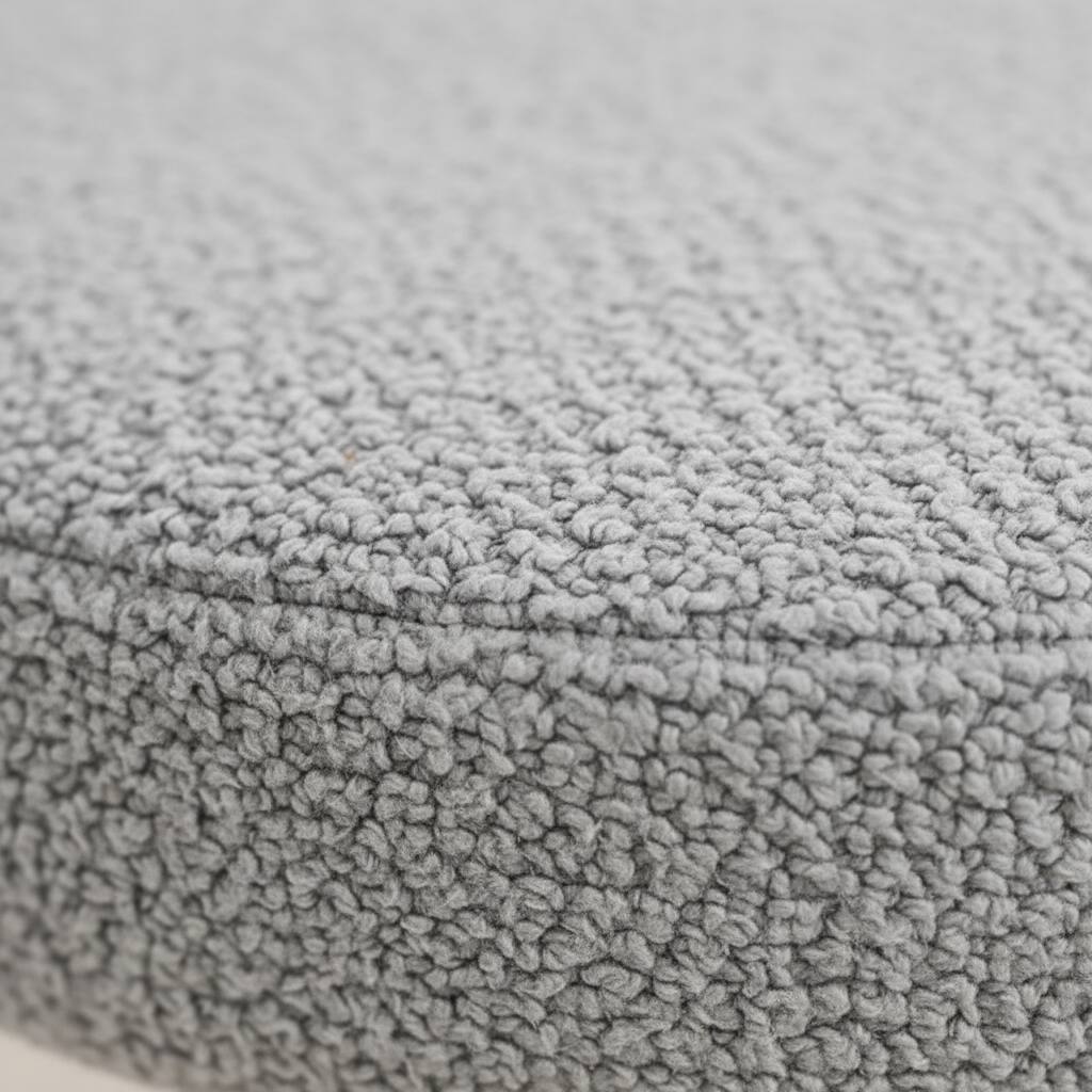 Left. AOITUN - Boucle Dining Chairs for Daily Comfort, Set of 6 with Soft Upholstered Design, Enhance Mealtime Experience with Style - Gray.