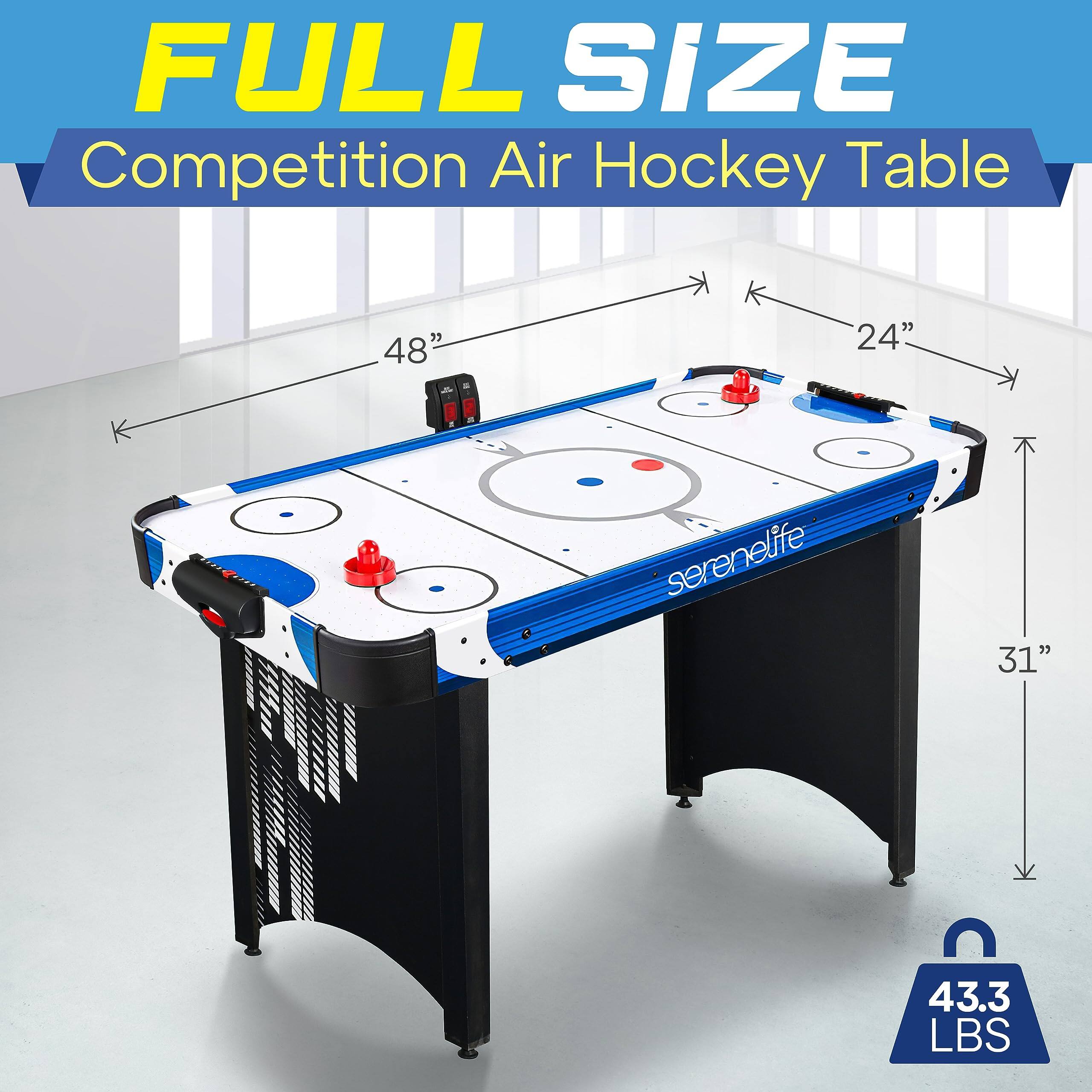 FULL SIZE Competition Air Hockey Table  
48" x 24"  
serenelife  
31"  
43.3 LBS