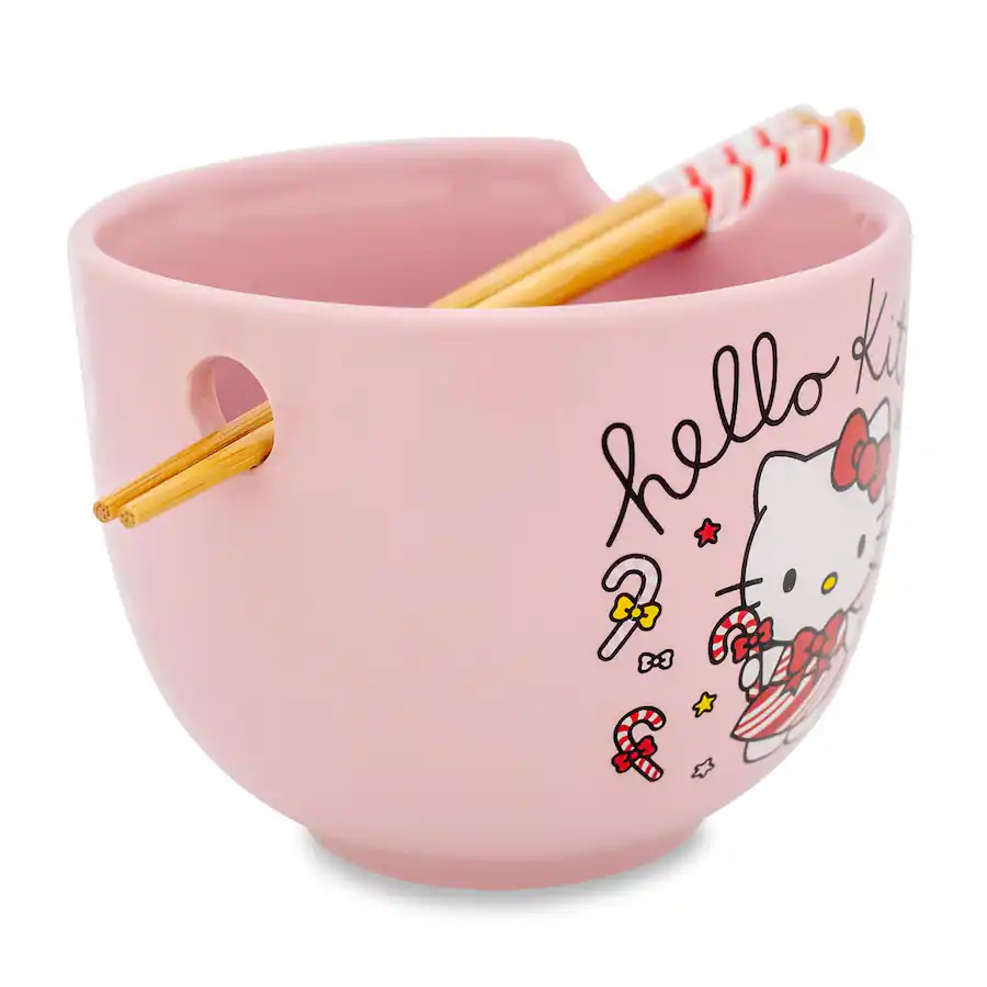 Silver Buffalo Sanrio Hello Kitty Holiday 20 Ounce Ceramic Ramen Bowl ...