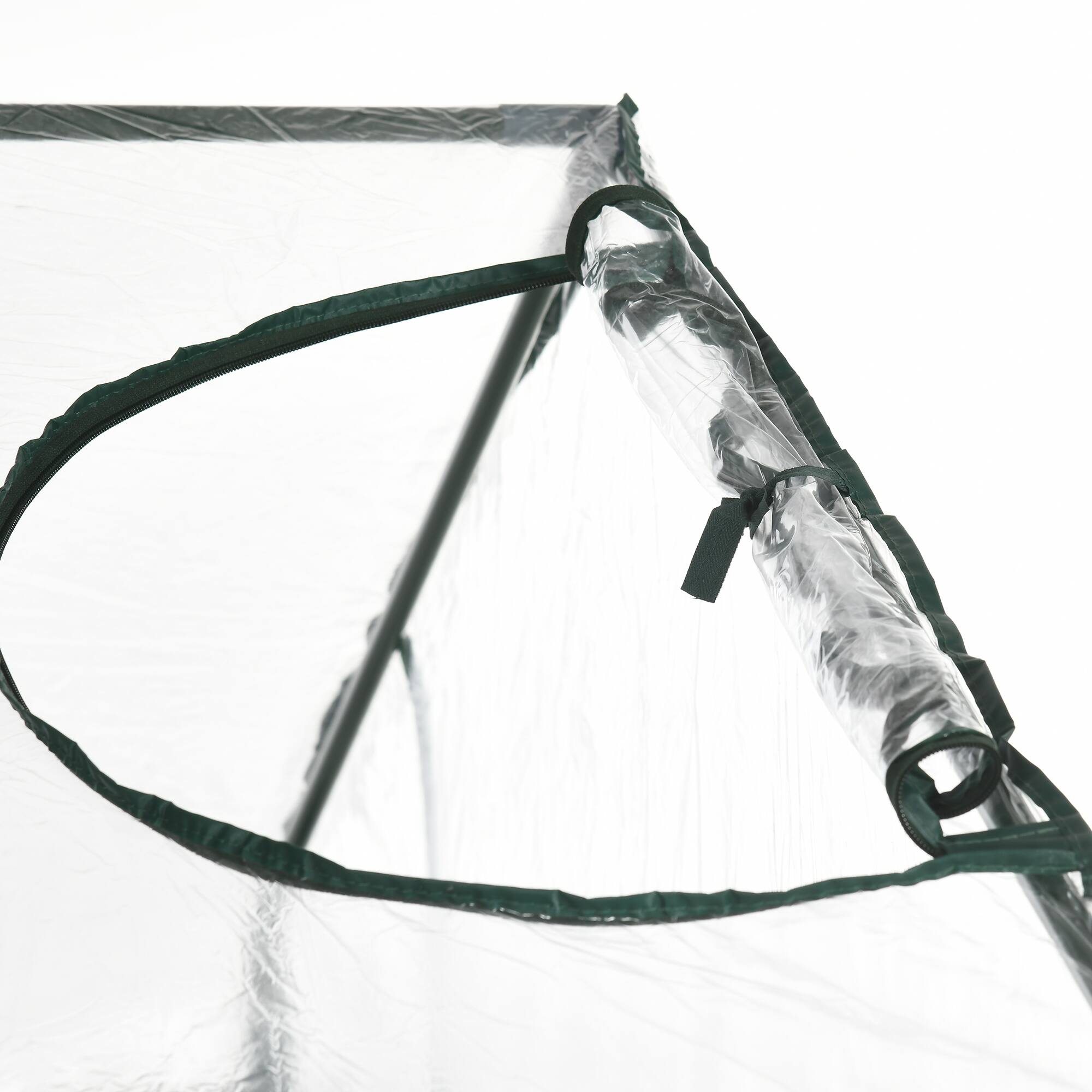 Alt View 8. Outsunny - 6' x 3' x 5' Portable Walk-in Greenhouse, Steel Frame Garden Hot House with Zipper Door and Top Vent for Saplings.