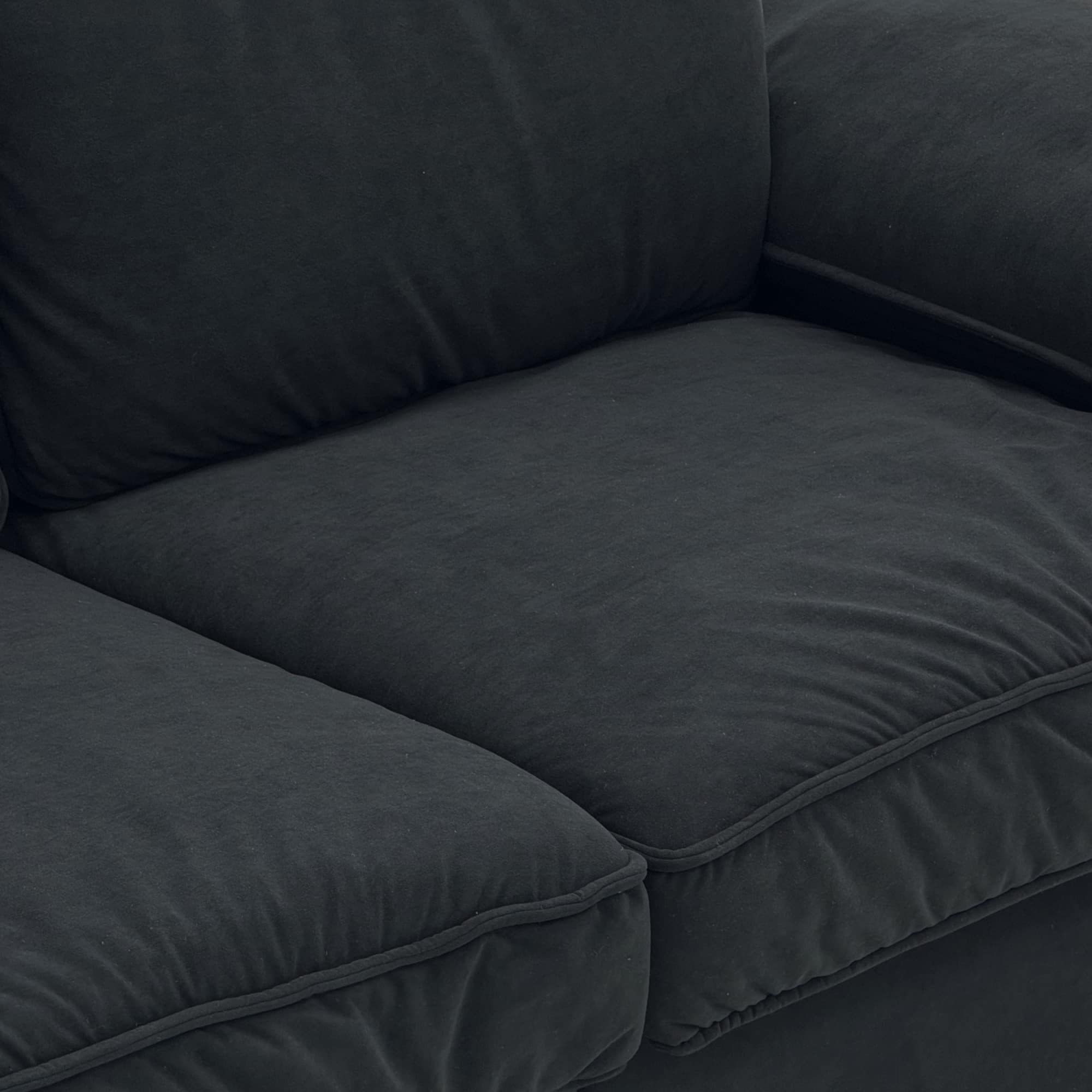 Alt View 1. Anysun - 78.7" Velvet 2-Seat Storage Loveseat - Space-Saving Compact Couch for Small Apartments. - Black.