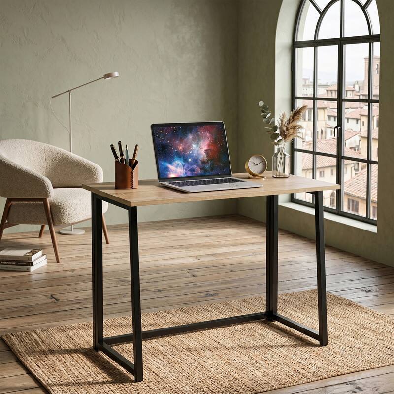 Alt View 5. WELLFOR - 31" Small Folding Computer Desk, Laptop PC Work Table Writing Table for Small Spaces, Home Office, Study - Natural.