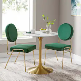 Modway - Lippa Round 28" Dining Table - Gold White