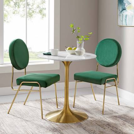 Front. Modway - Lippa Round 28" Dining Table - Gold White.