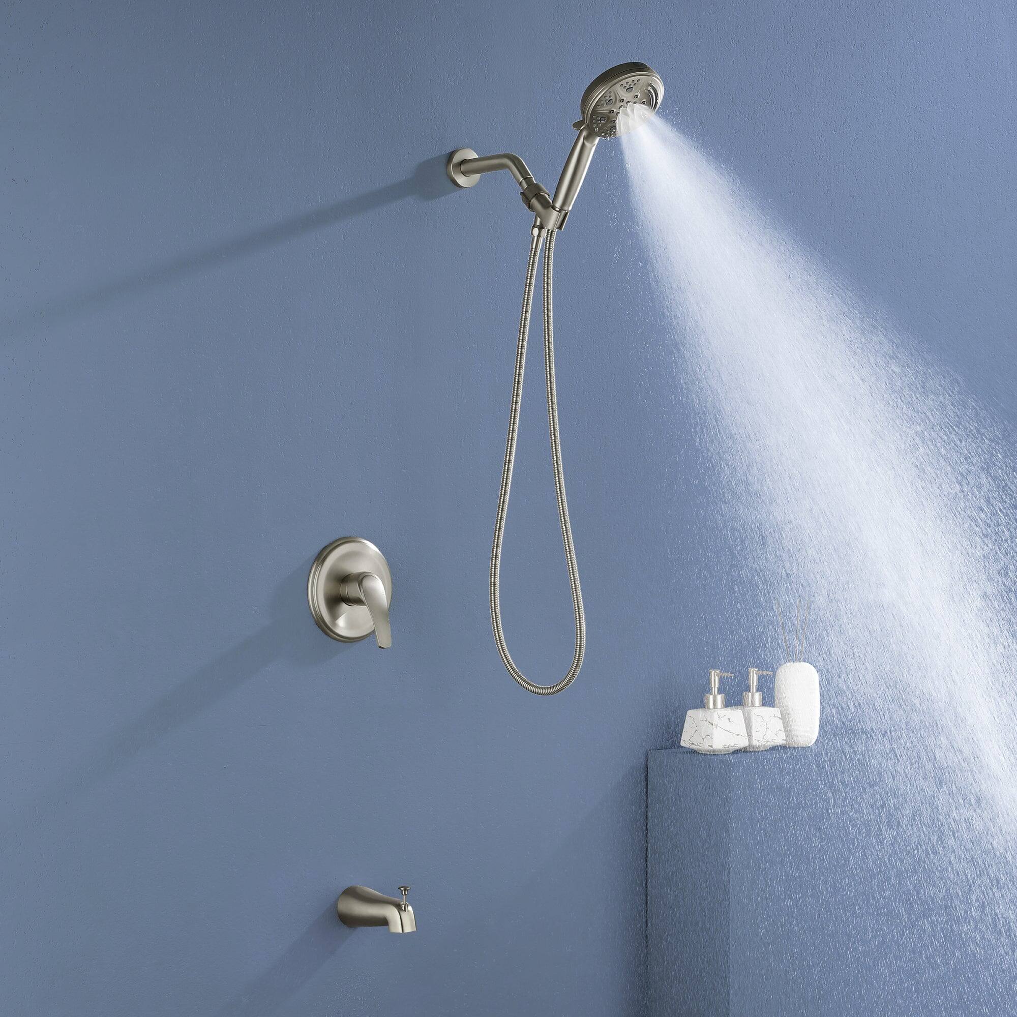 Alt View 2. Boyel Living - Brushed Nickel Shower Set with 9 Function Handheld Shower and cUPC Pressure Balance Valve - Brushed Nickel.