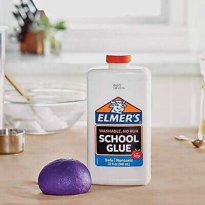 ELMER'S  
WASHABLE, NO RUN SCHOOL GLUE  
Safe Nontoxic  
32 fl oz (946 mL)