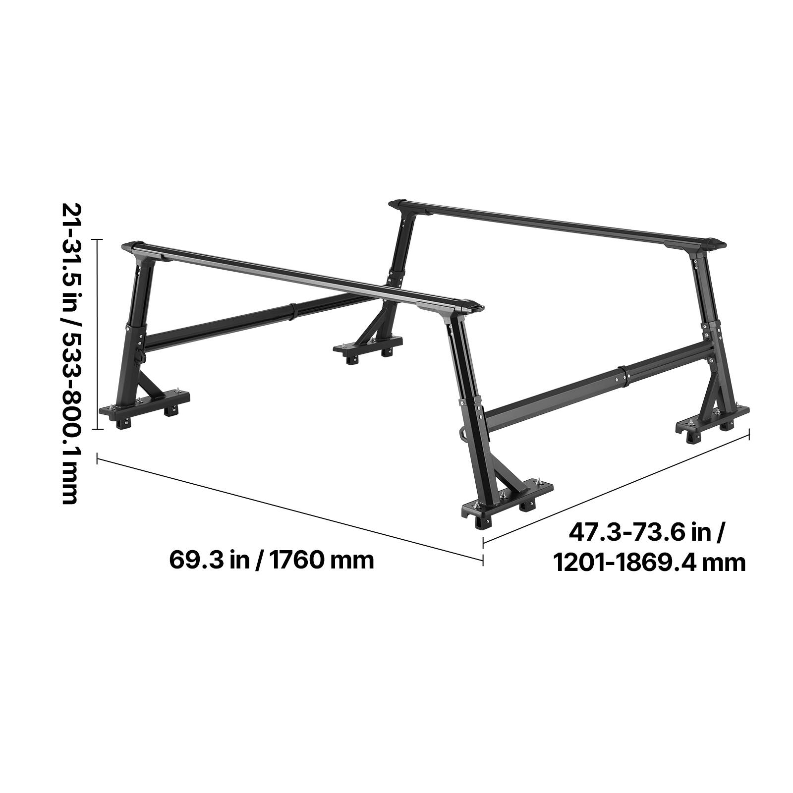 21-31.5 in / 533-800.1 mm  
69.3 in / 1760 mm  
47.3-73.6 in / 1201-1869.4 mm