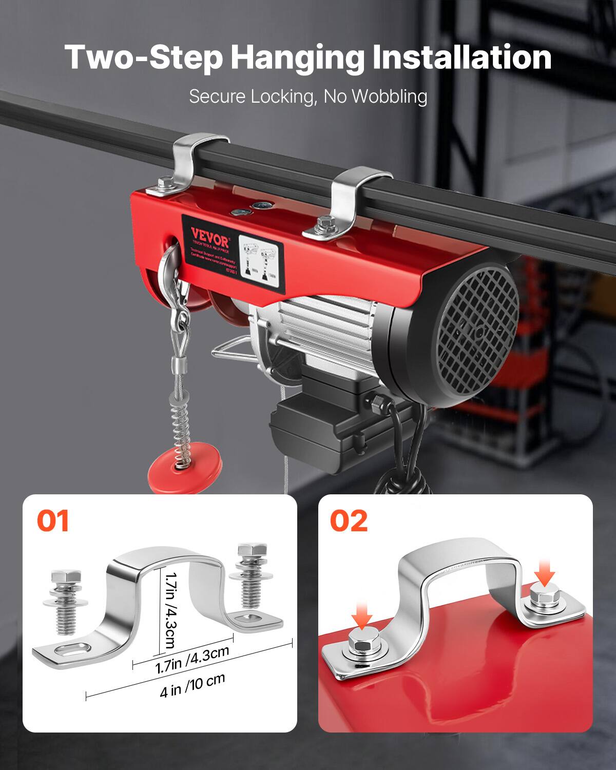 Two-Step Hanging Installation Secure Locking, No Wobbling

VEVOR - RRA

1.7in /4.3cm
1.7in /4.3cm
4 in /10 cm