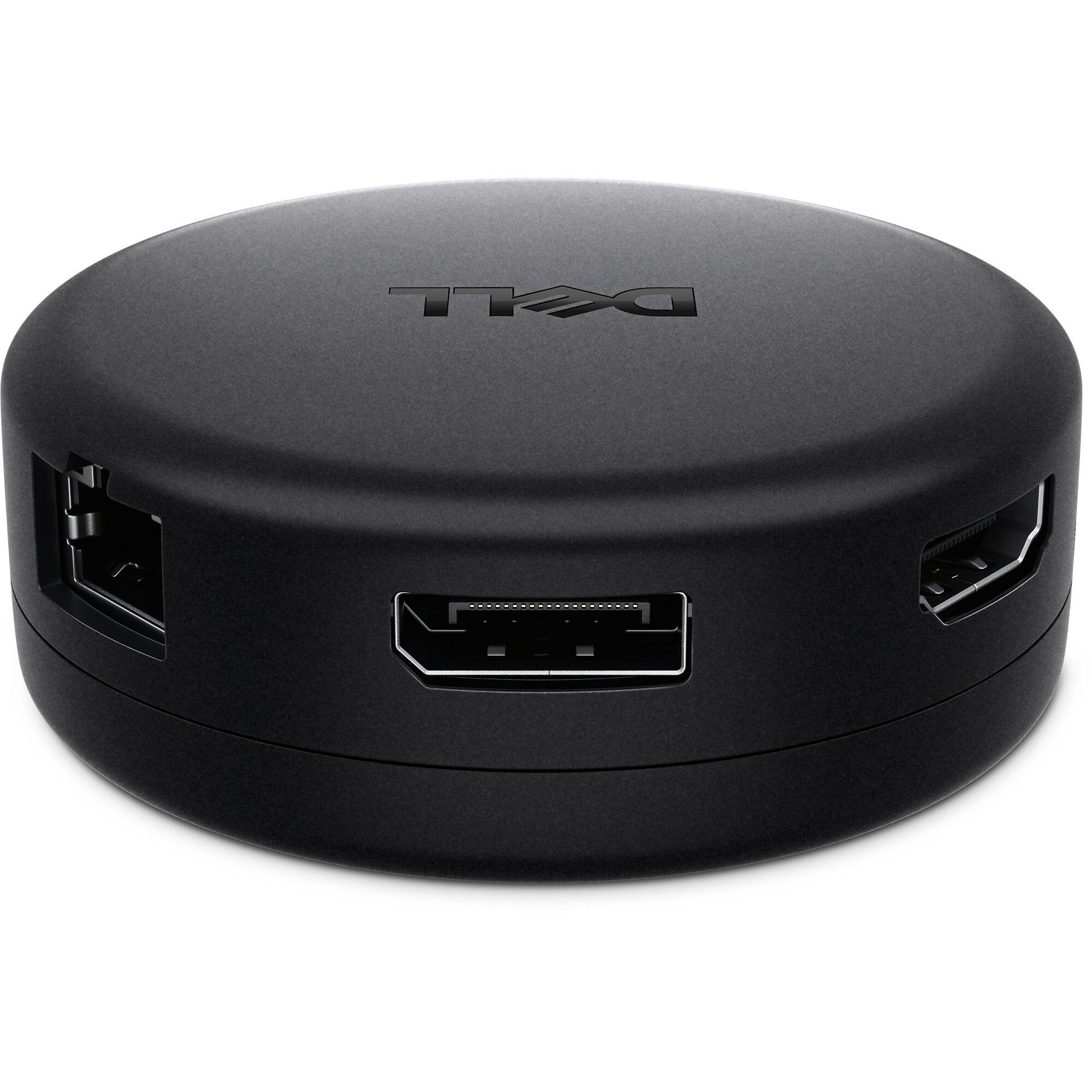 Left. Dell - Pro DA326 7-in-1 USB-C Universal Multiport Travel Hub - Black.