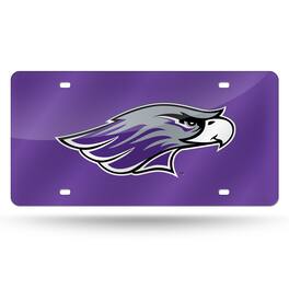 Rico Industries - Wisconsin Whitewater Warhawks Purple Mirrored Laser Cut License Plate Laser Tag - Multi