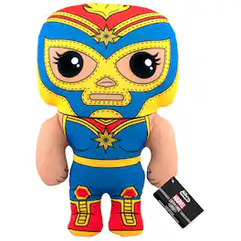 Funko - Marvel Lucha Libre La Estrella Cosmica Captain Marvel 17 Inches Plush - Blue
