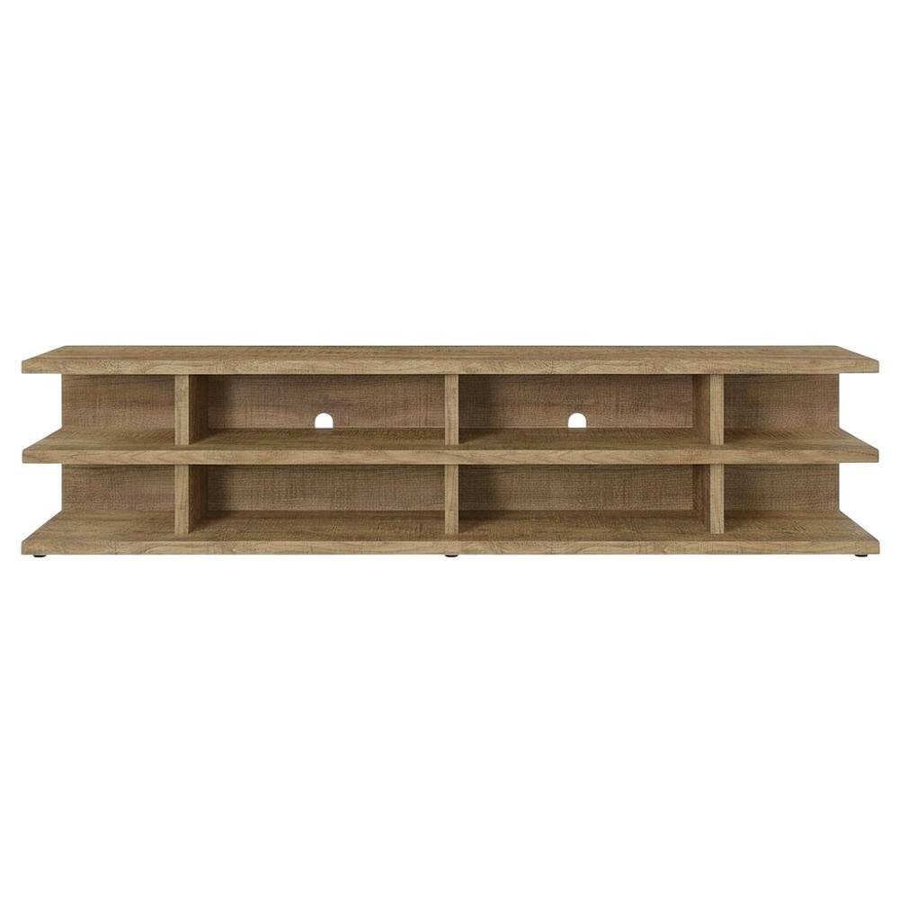 Alt View 3. FurniFact - Green 78-Inch TV Stand, 2-Tier Storage, Farmhouse Design in Engineered Wood - Brown.