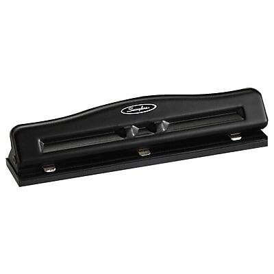 Front. Swingline - Commercial Desktop Adjustable Hole Punch, 11 Sheet Capacity, Black - Black.