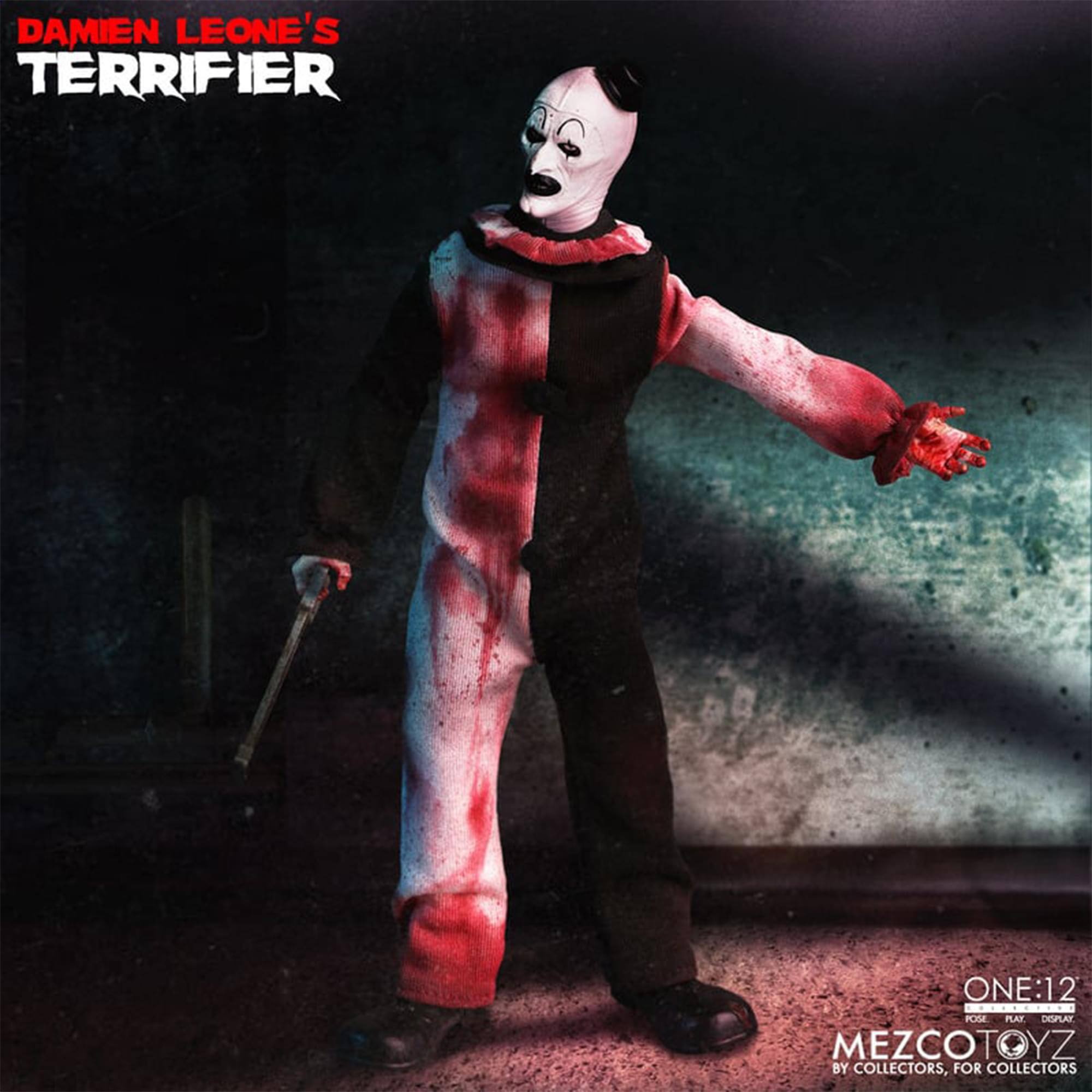 DAMIEN LEONE'S TERRIFIER ONE:12 12 POSE PLAF DISPLAY MEZCOTOYZ BY COLLECTORS, FOR COLLECTORS
