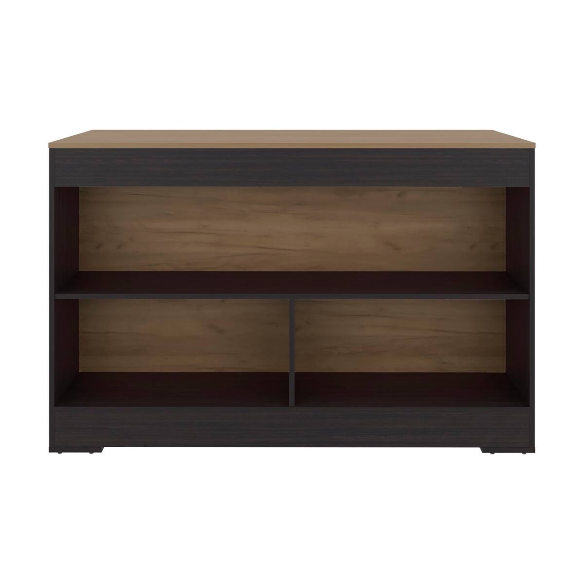 Loheer Kitchen Island Open Storage Rectangular Prep Station Wenge ...