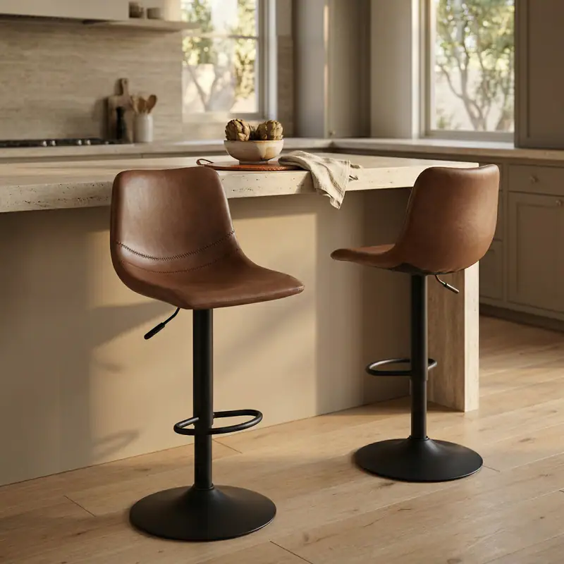 X Style Stool LeisureMod Tilbury Modern Adjustable Bar Stool with Footrest, 360 ...