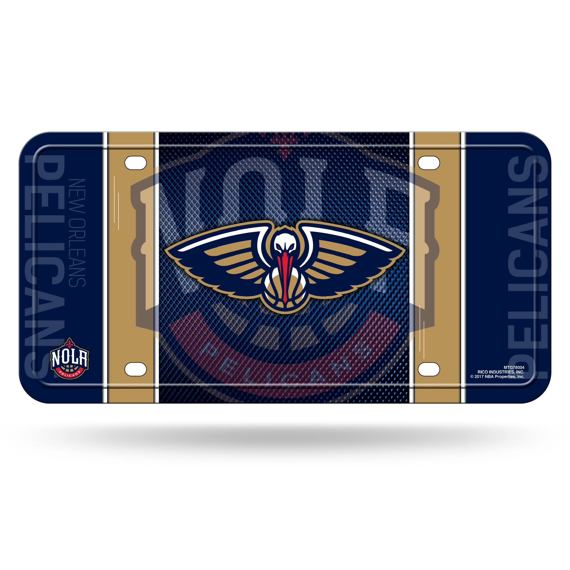New Orleans Pelicans Logo NBA 12x6 Metal License Plate Auto Tag
